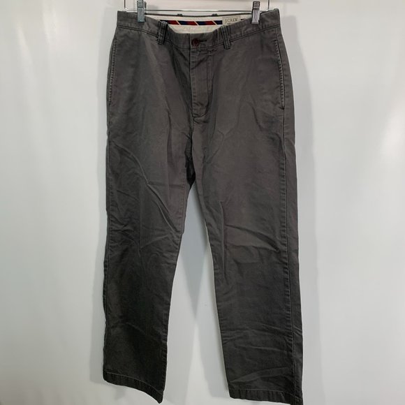 J. Crew Other - J Crew Essential Chino Pants Mens 32 Gray Cotton Flat Front Pockets Belt Loops